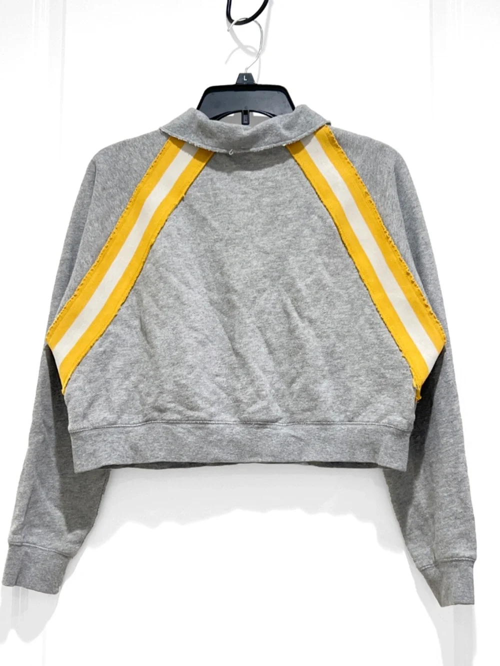 Free People Sweatshirt Women’s Size Small Varsity Crop Preppy School Half Zip